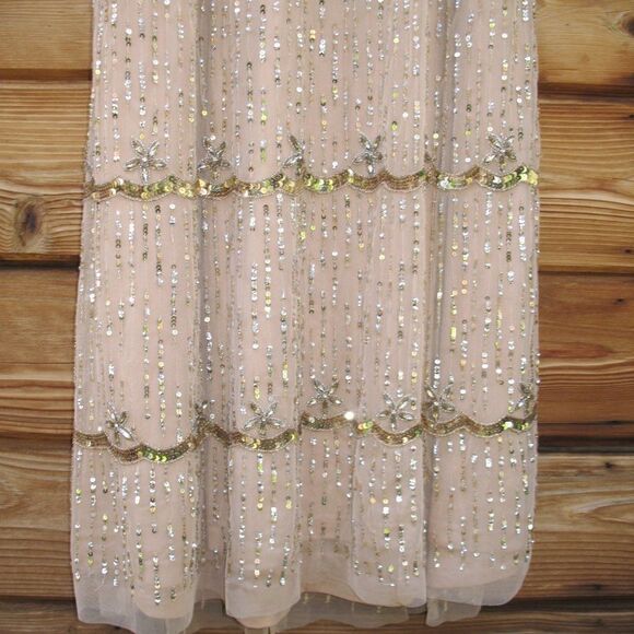 Mac Duggal 9089 Womens Cap Sleeve  Embellished Gown Nude 8 - Picture 10 of 16